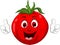 Cartoon Fresh red tomatoes thumbs up