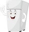 Cartoon fridge mascot giving thumbs up