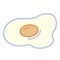 Cartoon Fried Egg Emoji Icon Isolated