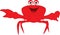 Cartoon of a friendly crab who says hello to everyone