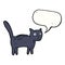 cartoon frightened cat with speech bubble