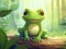 Cartoon frog character  Made With Generative AI illustration