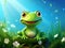 Cartoon frog character  Made With Generative AI illustration