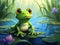 Cartoon frog character  Made With Generative AI illustration