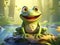 Cartoon frog character  Made With Generative AI illustration
