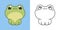 Cartoon Frog Clipart for Coloring Page and Illustration. Clip Art Isolated Animal. Cute Vector Illustration of a Kawaii