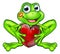 Cartoon Frog with Kiss and Love Heart