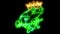 Cartoon frog prince with crown. video animation