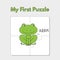 Cartoon Frog Puzzle Template for Children