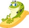 Cartoon frog relax