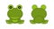 Cartoon frog. View from front and back