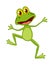 Cartoon frogs Funny cartoon frog. Little amphibia character standing and smiling on white background. Adorable froggy