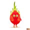 Cartoon fruit character red pitaya
