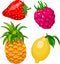 Cartoon fruit set