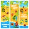 Cartoon fruits characters on summer vacation party