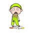 Cartoon Frustrated Worker Expression Vector Illustration