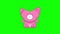 Cartoon funny animation gif character on isolated background. Cute Pink monster.