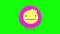 Cartoon funny animation gif character on isolated background. Pink positive slime nobody.