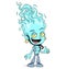 Cartoon funny arabian fire jinn boy character