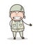 Cartoon Funny Army Man Smiling Face Vector Illustration