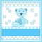 Cartoon funny bear. Blue.