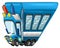 Cartoon funny cartoon police truck isolated illustration