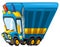 Cartoon funny cartoon police truck isolated illustration