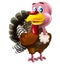 Cartoon funny cheerful turkey isolated illustration for children artistic painting style