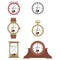 Cartoon funny clock face smiles 011