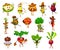 Cartoon funny cowboy vegetables, sheriff or ranger