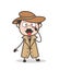 Cartoon Funny Detective Making Face Vector Illustration