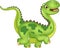 Cartoon funny dinosaur on white background