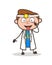 Cartoon Funny Doctor Making Face Vector Illustration