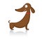 Cartoon funny dog breed dachshund