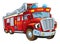 Cartoon funny firetruck - isolated