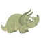 Cartoon funny green triceratops dinosaur