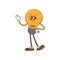 Cartoon funny groovy lamp light bulb character