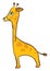 Cartoon funny happy giraffe set on isolated white background viewed from the side vector or color illustration