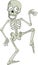 Cartoon funny human skeleton dancing