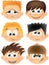 Cartoon funny kids with emotions,vector