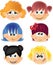 Cartoon funny kids with emotions,vector