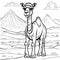 Cartoon of Funny Little Camel Coloring Book