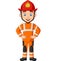 Cartoon funny male firefighter posing