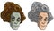 Cartoon funny monster zombie granny characters