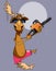 Cartoon funny moose with noodles on the horn cut to myself the horn a chainsaw