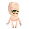 Cartoon funny mummy. Vector illustration of mummy monster for Halloween isolated