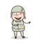 Cartoon Funny Naughty Army Officer Vector Illustration