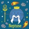 Cartoon funny Neptune