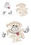 Cartoon funny oyster mushroom character