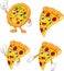 Cartoon funny pizza collection set